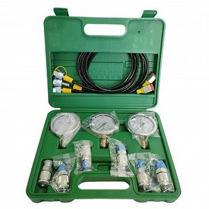 [Hot Item] Excellent Pressure Oil Gauge Kit Test Connector Kit 3 Hoses 3 Gauges 6 Connectors