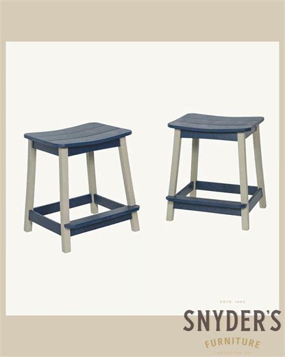 Amish Poly Patio Maui Saddle Counter Stool
