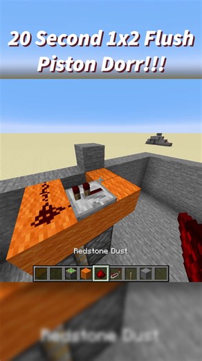 Build a 1x2 Minecraft Piston Door in Under 20 Seconds