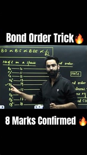 Bond Order Calculation Trick🔥 #shorts #bondorder #neet2026 #wassimbhat #chemistry