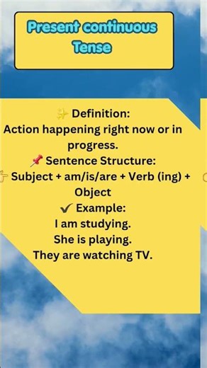 Present Continuous Tense | Easy Rules, Formula & Examples #brightfuture #Tenses