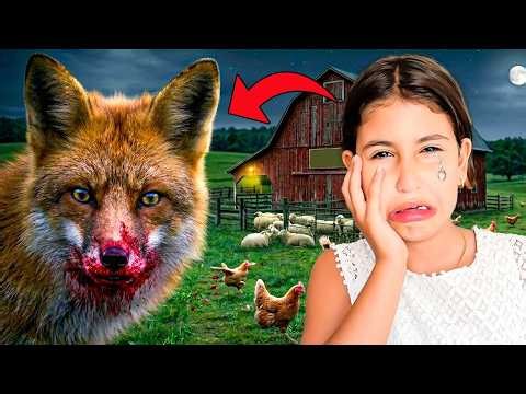 Unfortunately…⁉️😱The fox attacked us and ate all the chickens on the farm 🦊💔.. Rania kept crying 😢😨