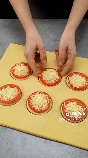 Crispy Puff Pastry Stuffed Tomatoes with Mozzarella