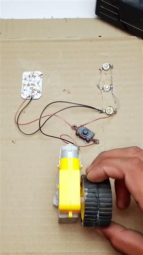 I Powered 4 Led Light Using Gare Motor Power #project #shorts