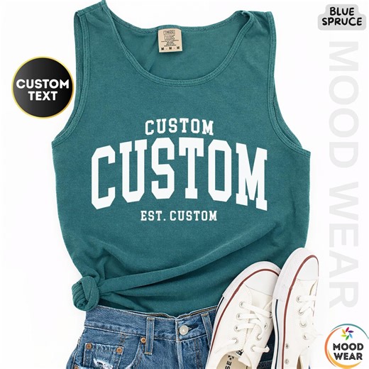 Custom Tank Top, Custom University Tank Top, Custom Photo Tank Top Comfort Colors College Shirt Custom Gym Tank Top, Custom City Tank Top - Etsy