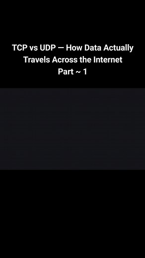 Part 1 ~ TCP vs UDP — How Data Actually Travels Across the Internet What are TCP and UDP — and why does the internet need both? In this video, you’ll learn how data actually travels across the internet in a clear and simple way. Every time you load a webpage, download a file, or join a video call, your data is split into packets and sent across networks — but what ensures it arrives correctly, or quickly? We’ll build your understanding step by step: ◼️ First, you’ll understand why reliable commu