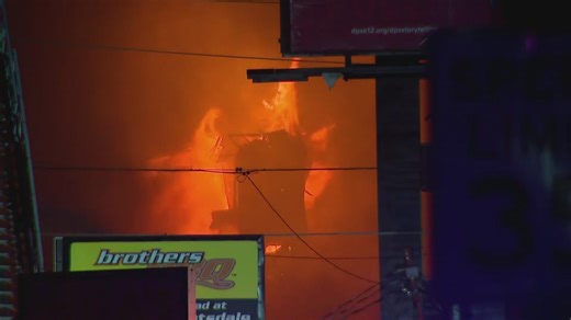 Denver crews battle fire at building under construction near Glendale, 1 firefighter hurt