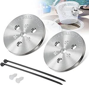 Pool Zinc Anode Weight Plate Anti-Electrolysis Sacrificial Anode Pool Skimmer Basket Weight 104-A with Plastic Tie and Bolt - Protect Pool Equipment from Electrolysis Discoloration Corrosion (2 Pack)