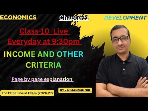 Income and other criteria || Economics chapter -1 Class-10 ||