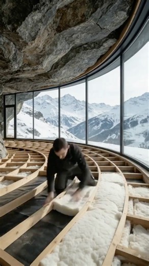 Built Home UNDER Giant Rock Roof With Glass Walls 🏔️✨