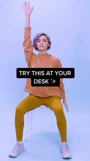 I've been using these simple exercises at my desk to help release tension. 🙃 Try them out and if you want more, the link is in my bio 💜.