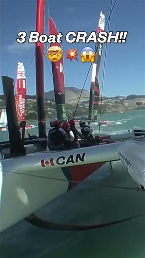 🇨🇦🇺🇸🇩🇰MAD 3 boat SMASH 💥🚫 #sailgp #sailing #racing #crash #collision #shortsfeed