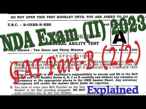 NDA Exam (II) 2023_GAT (2)|| nda previous year question paper, nda pyq ||Explained|| #nda #cds #upsc
