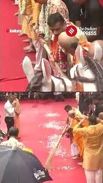 Bengal CM Suvendu Adhikari Pulls Jagannath Chariot at ISKCON Rath Yatra