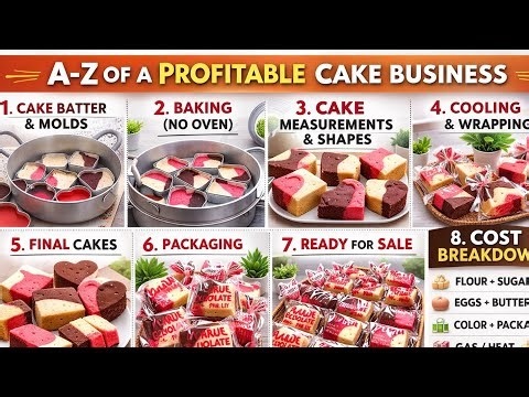 How to produce and package/commercial cup cake || cake without oven and mixer