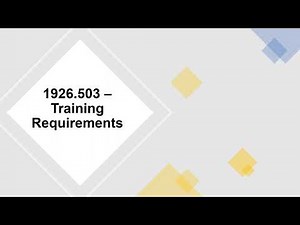 OSHA 1926.503 - Training Requirements