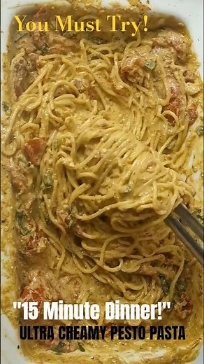 ONE - POT CREAMY PESTO PASTA - Restaurant Style in Your Kitchen