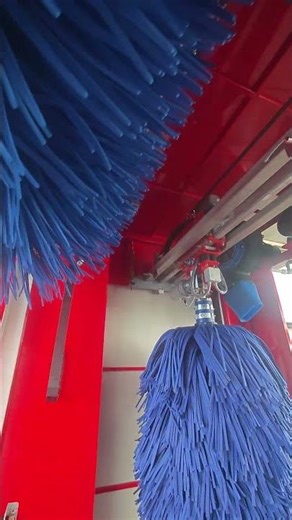 Inside view of an automatic car wash machine