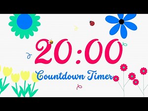 20 Minute Timer with Relaxing Music and Alarm | Spring Countdown Timer