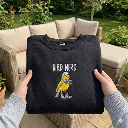 Embroidered Bird Nerd Comfort Colors® T-shirt, Funny Bird Watcher Shirt, Bird Lover Gift Tee, Twitcher Nature Shirt, Backyard Bird Tee - Etsy
