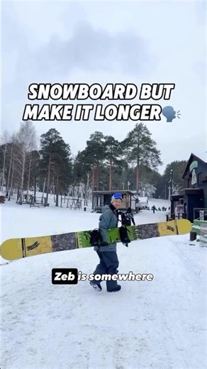 World’s Longest Snowboard?! 🤯🤙 via: @smelov13 #sendit #goodforit #snowboarding #skiing #extreme