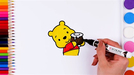 Winnie the Pooh drawing | Coloring activity