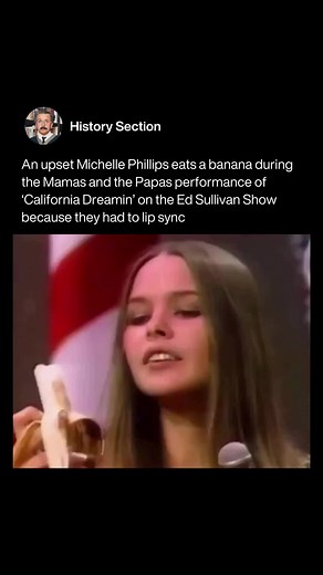 Michelle Phillips Eating Banana Protest on The Ed Sullivan Show