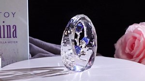 Crystal Blue Rose Bouquet Figurines Glass Flowers with Stems Valentines Anniversary Rose Gifts for Girlfriend Wife, Blue Crystal Rose in Glass Ring Collectible Figurines Forever Roses Decor