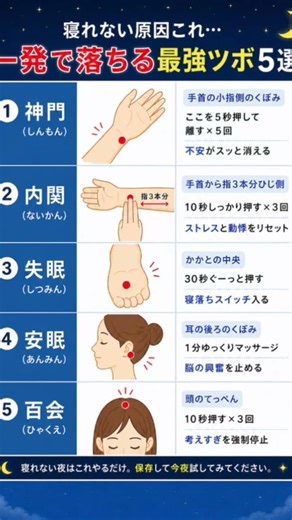 一発で眠れるツボ五選