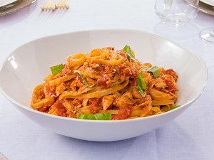 Crab and Tomato Fettuccine