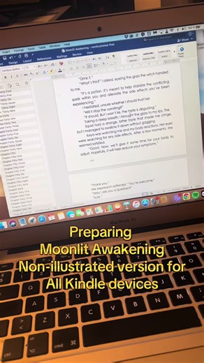 Hey guys, good news! “Moonlit Awakening” will soon be available on all Kindle devices, though only in a non-illustrated version. Kindle is not compatible with the illustrated version as it uses Print Replica. But just wait a bit, those who are subscribed to Kindle Unlimited will be able to access this amazing book. Now, let’s talk about notes. I like to note every detail, especially when I get a chance to reread “Moonlit Awakening” and fix some typos I've spotted, as well as remind myself of thi