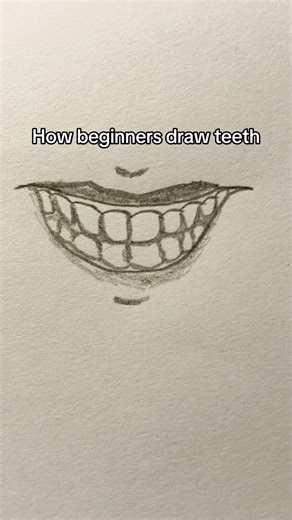 HOW TO DRAW TEETH BEGINNERS #art #drawingprocess #sketch #drawingtutorial #draw #shorts #fyp
