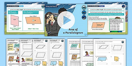 Year 6 Diving into Mastery: Step 6 Area of a Parallelogram Teaching Pack