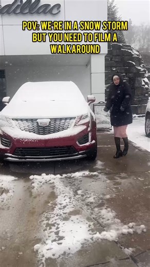Anything for the walkaround😂 #tistheseason #cardealership #dealershiplife #coldweather #snowstorm #snowday #friday #funfriday | Matthews Chevrolet GMC