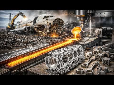 The process of reviving a 'giant aircraft wreck' into ultra-durable aluminum engine components