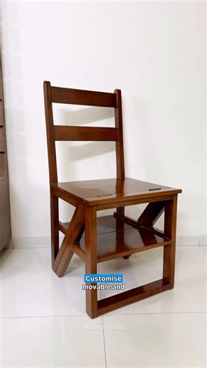Wooden Furniture & Artifacts | Why settle for one when you can have two? 🙌 Our 2-in-1 Chair cum Ladder is your everyday multitasker! ✔️ Flip it to reach high shelves,... | Instagram