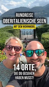 ᵂᴱᴿᴮᵁᴺᴳ Rundreise Oberitalienische Seen – 14 Orte, die du gesehen haben musst! Mit dem Wohnmobil T 6900 SB von Etrusco haben wir eine fantastische Rundreise für dich zusammengestellt: 1. Verzasca – Lago Maggiore | Stellplatz: Area Sosta Camper Verzasca Ponte dei Salti, Baden, James-Bond-Staudamm 2. Cannobio – Lago Maggiore | Stellplatz: Parcheggio delle Camelie Promenade, Espresso, Gelato 3. Borromäische Inseln | Stellplatz: Camping Orchidea Isola Bella, Palazzo Borromeo, Isola Pescatori 4. Orta