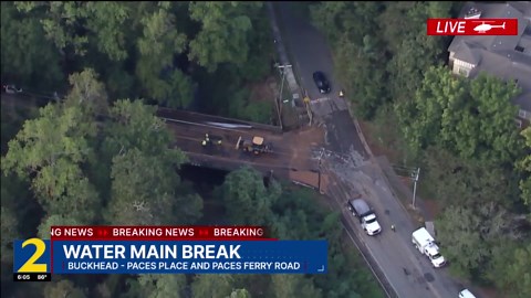 Water main break impacts Buckhead homes