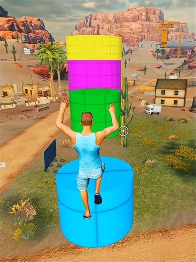 Color Tower Jump Challenge 🌈😱 | Desert Obby Run Fun #shorts