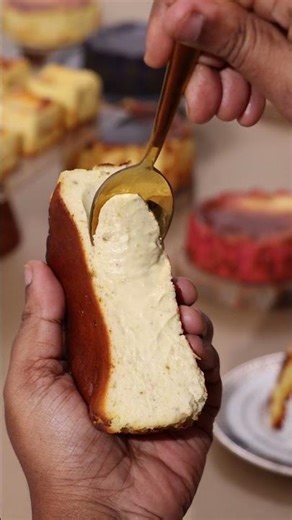 Scoop, Stretch, Melt 🤤🔥 — The Ultimate Burnt Basque Moment!