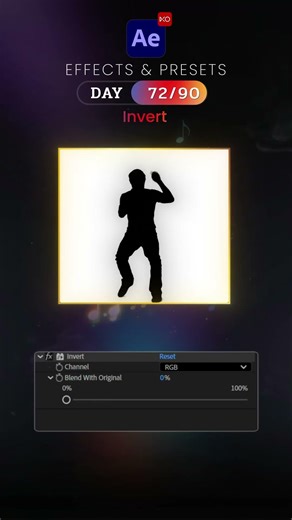 Day 72/90 – Invert Effect | After Effects in 90 Days Challenge 🦋
