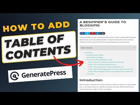 How to Add Table of Contents to WordPress | GeneratePress Table of Contents