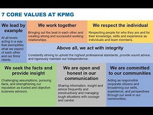 7 CORE VALUES AT KPMG via John Veihmeyer