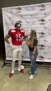 Halftime interview with WR/DB Khalil McClain! Khalil scored 3 of 5 of the Shark’s touchdowns #finsup | Jacksonville Sharks