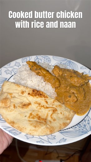 Cooked butter chicken with naan and rice #food #foodie #indianfood #bengali #butterchicken #cooking