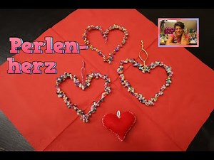 DIY, Last Minute Idee zum Valentinstag, Perlenherz basteln, kleines Filzherz als Schlüsselanhänger