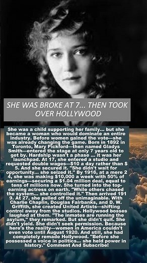 From Broke at 7 to Owning Hollywood: The Mary Pickford Story