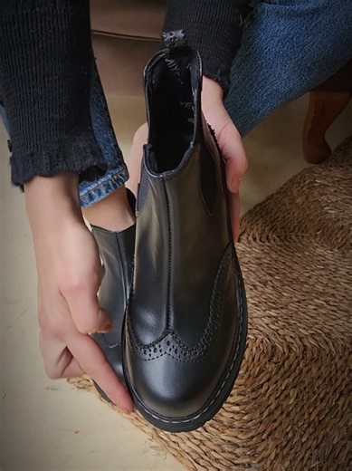 Bota Oxford de cuero hecha a mano – Miye Zapatos