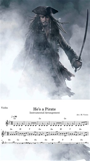 He’s a Pirate (Pirates of the Caribbean) | Sheet Music for Violin, Alto Sax & Trumpet #hesapirate