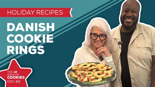 On the sixth day of Christmas cookies, I'm givin' to y'all a delicious Danish Cookie Rings recipe: https://www.pauladeen.com/recipe/danish-cookie-rings/ | Paula Deen